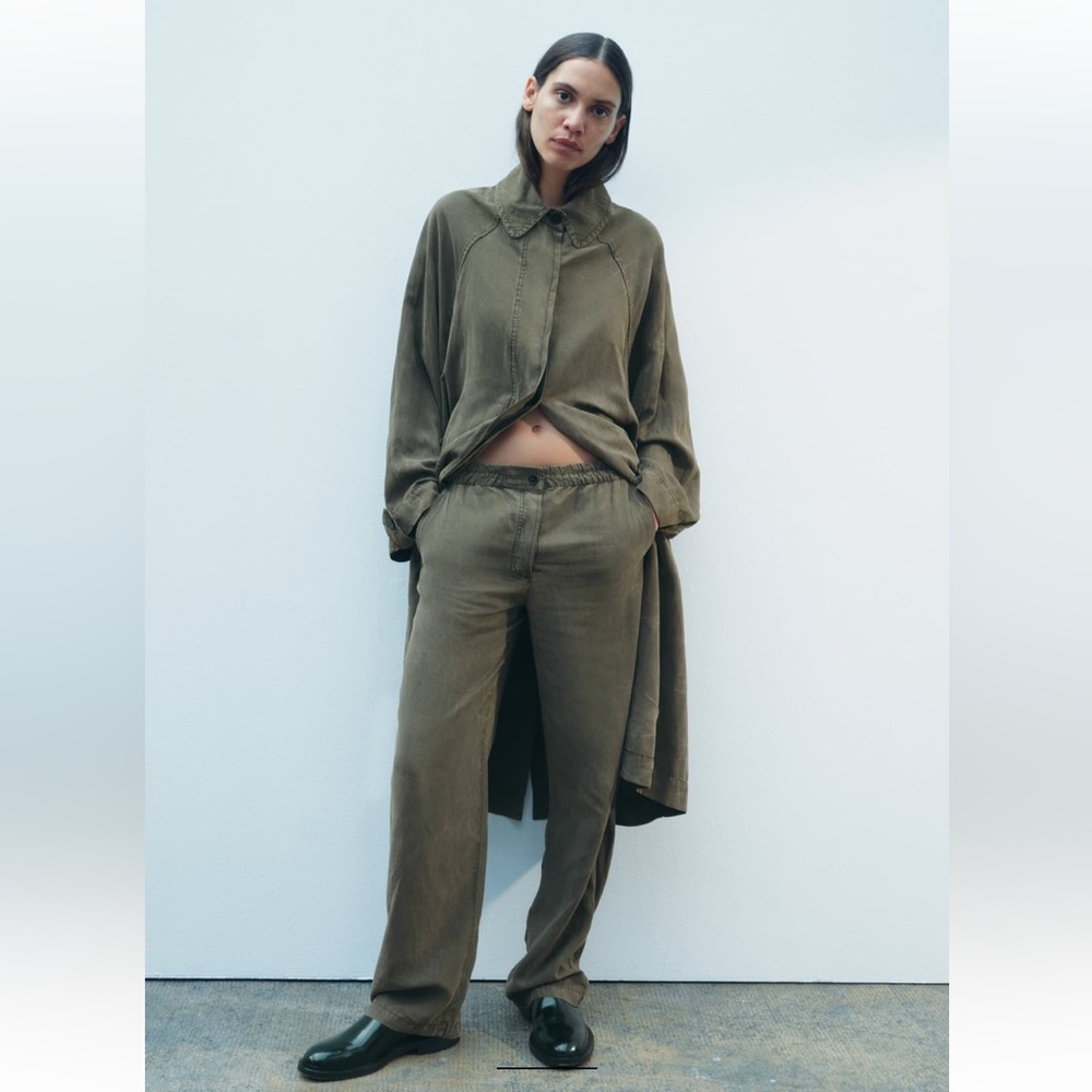 M. WASHED LYOCELL TROUSERS